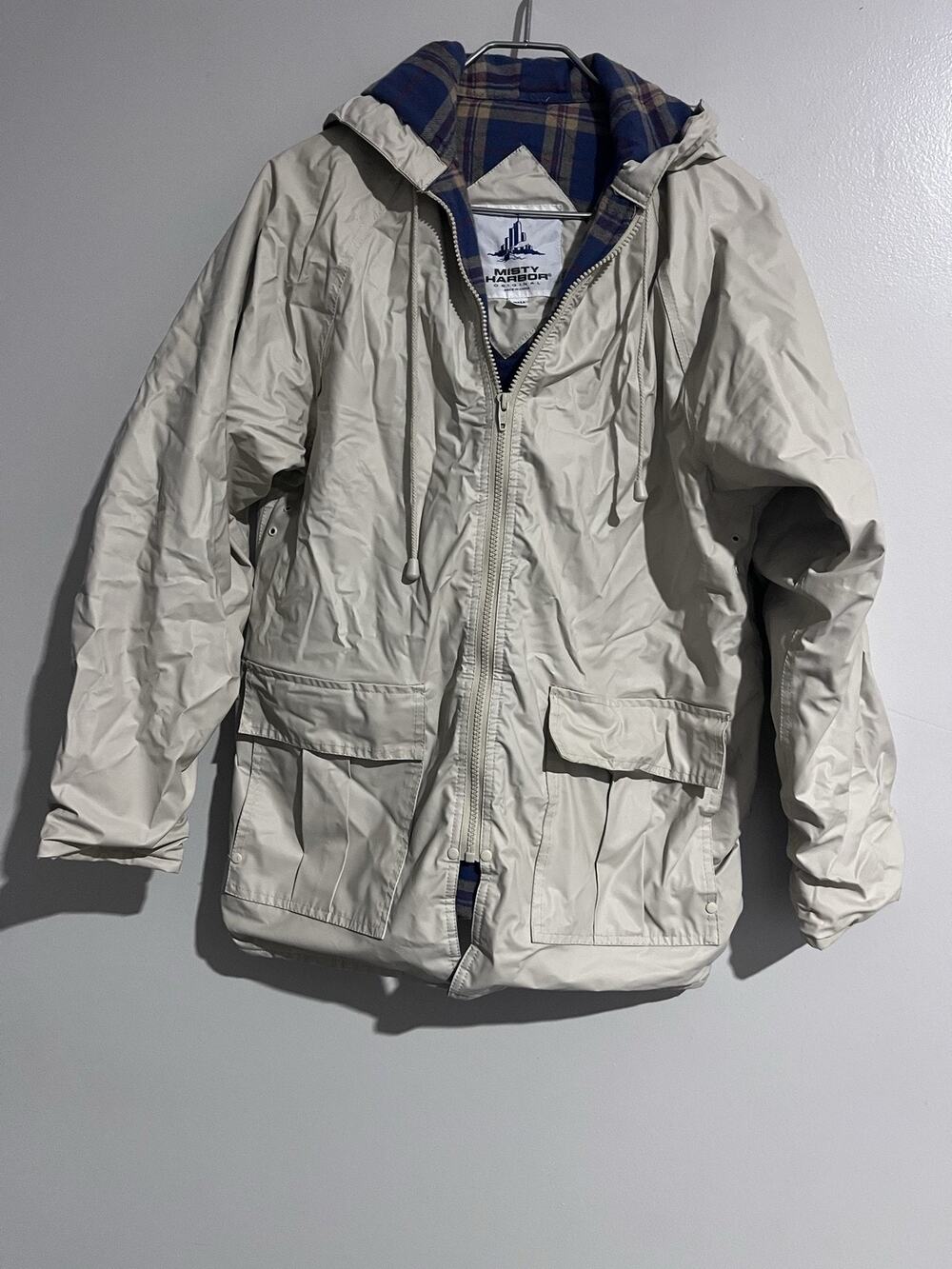 Vintage Misty Harbor Jacket Women’s S Rain Coat Hooded Lined PVC Flannel Lining